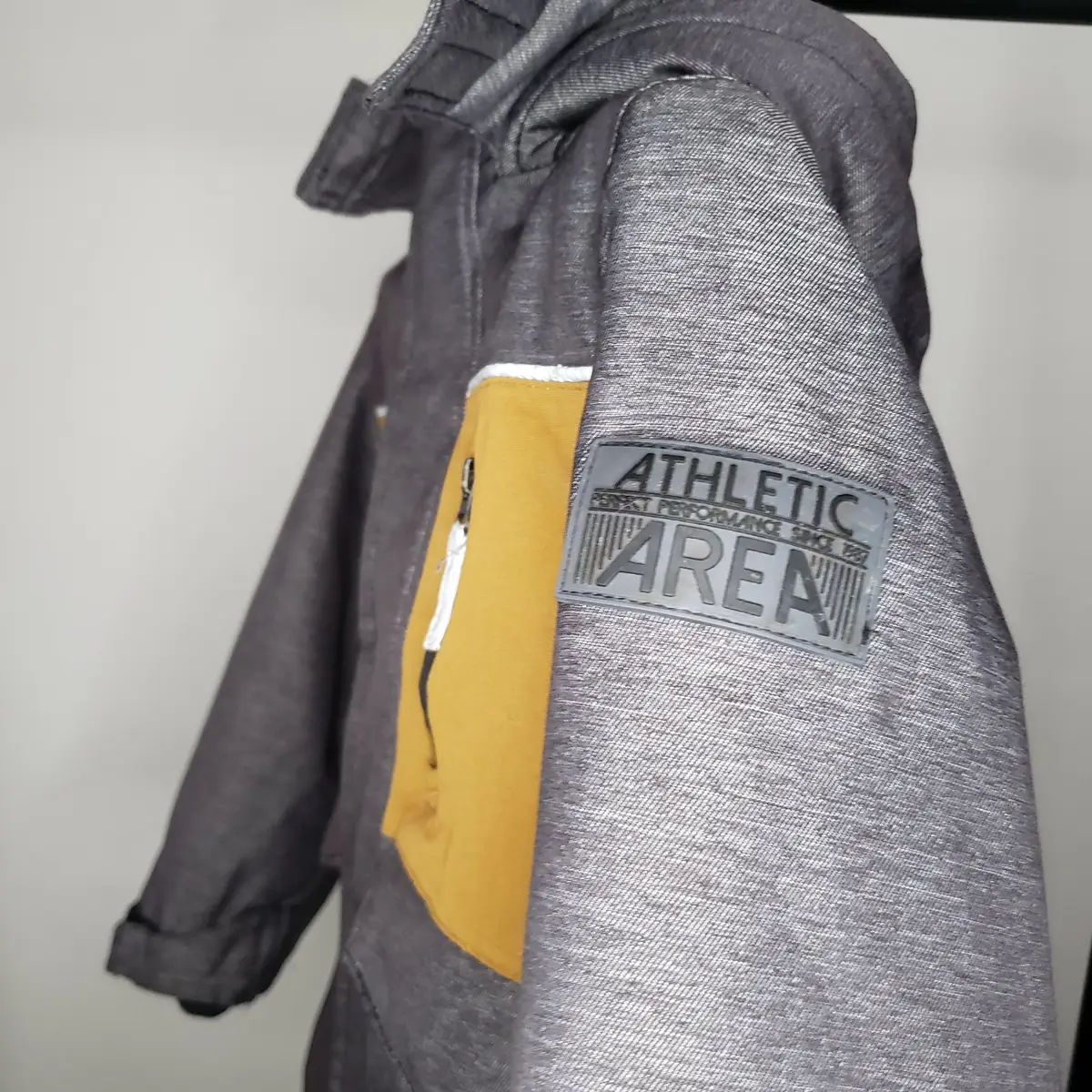Topolino Topolino Kids Hooded Winter Jacket Grey and Mustard