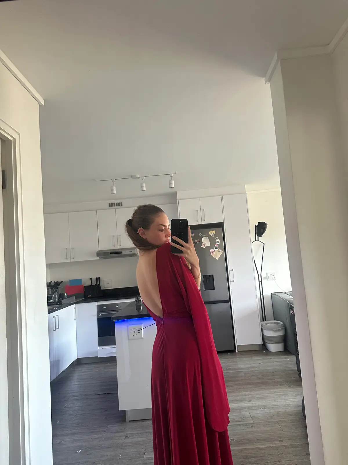 Red Double Slit Dress