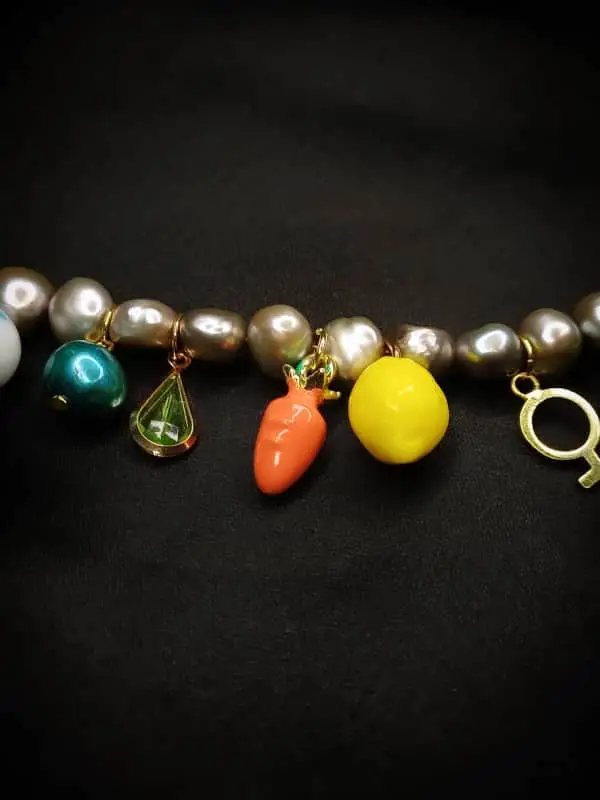 Bespoke Repurposed Vintage Grey Freshwater Charm Necklace