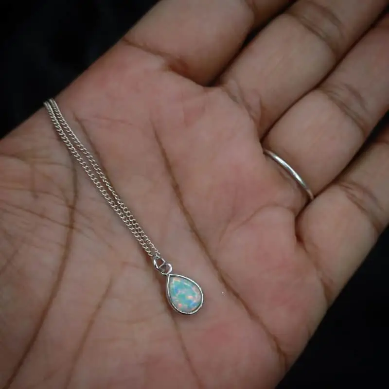 Other Beautiful Sterling Silver Opal Necklace