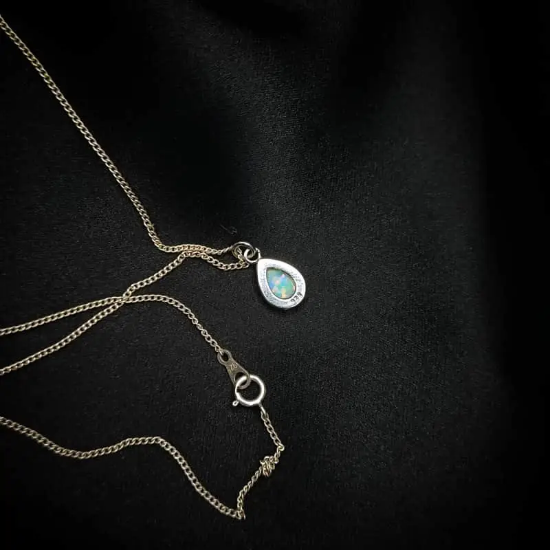 Beautiful Sterling Silver Opal Necklace