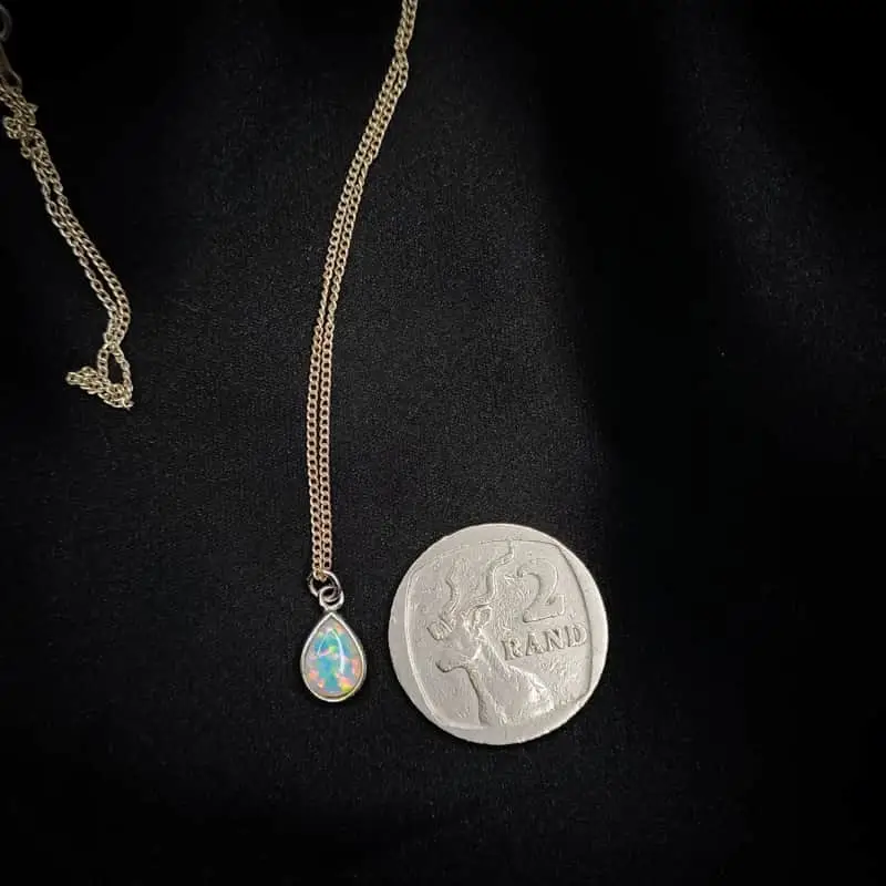 Beautiful Sterling Silver Opal Necklace