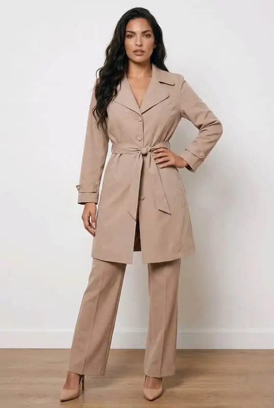 Foschini Classic Beige Belted Trench Coat - Size 12