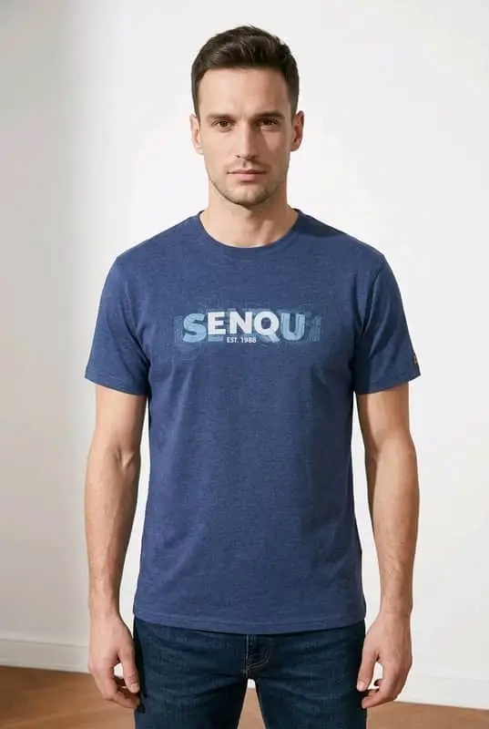 Men's Senqu Graphic Tee - Navy Heather (Size XL)