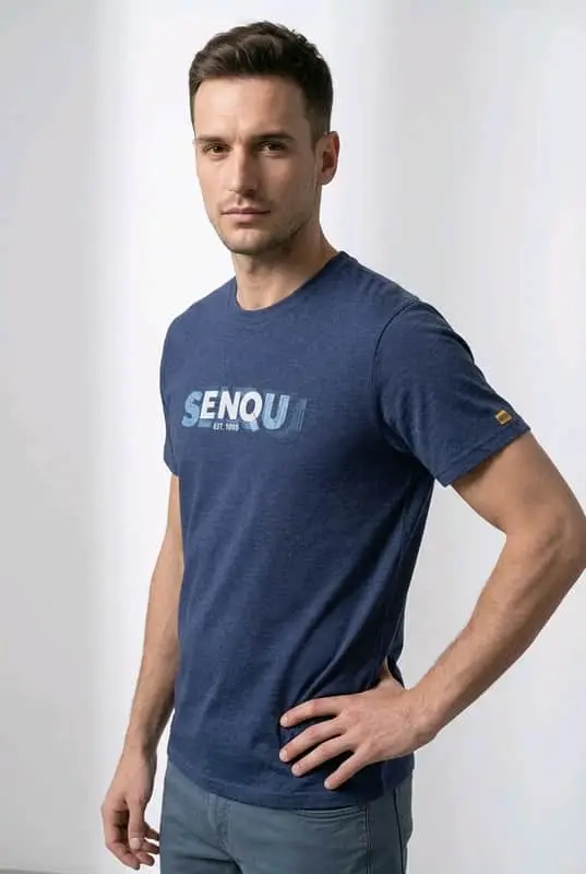 Men's Senqu Graphic Tee - Navy Heather (Size XL)