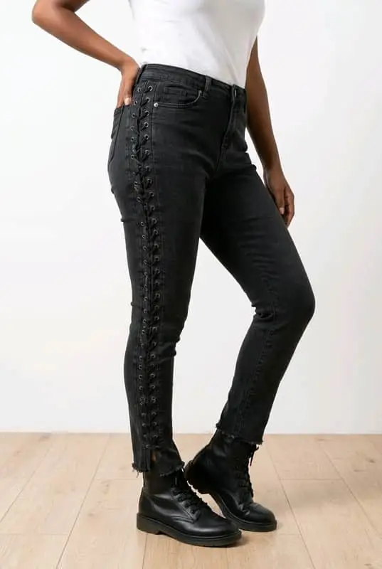 The Fix Black Lace-Up Skinny Jeans - Size 12