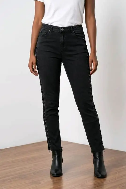 The Fix Black Lace-Up Skinny Jeans - Size 12