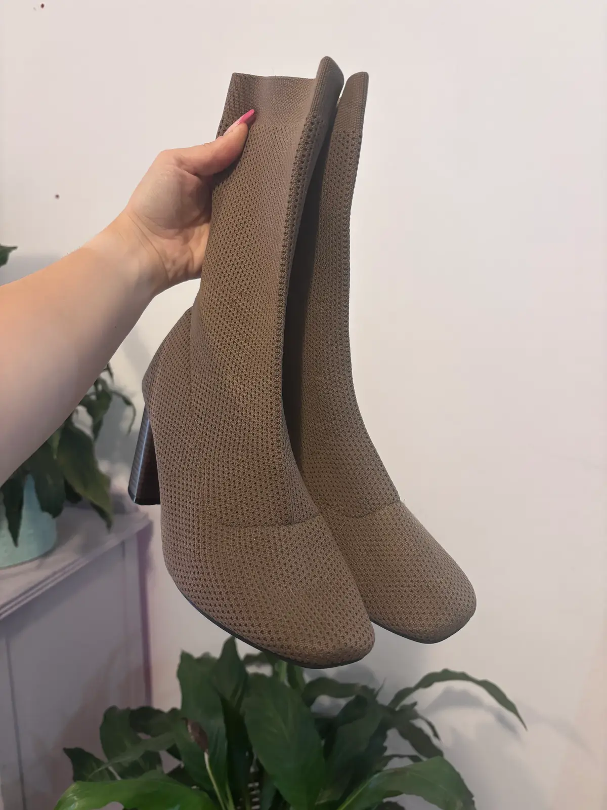 Brown sock boots