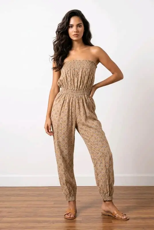 Ginger Mary Ginger Mary Boobtube Jumpsuit – Floral Print (Size 38)