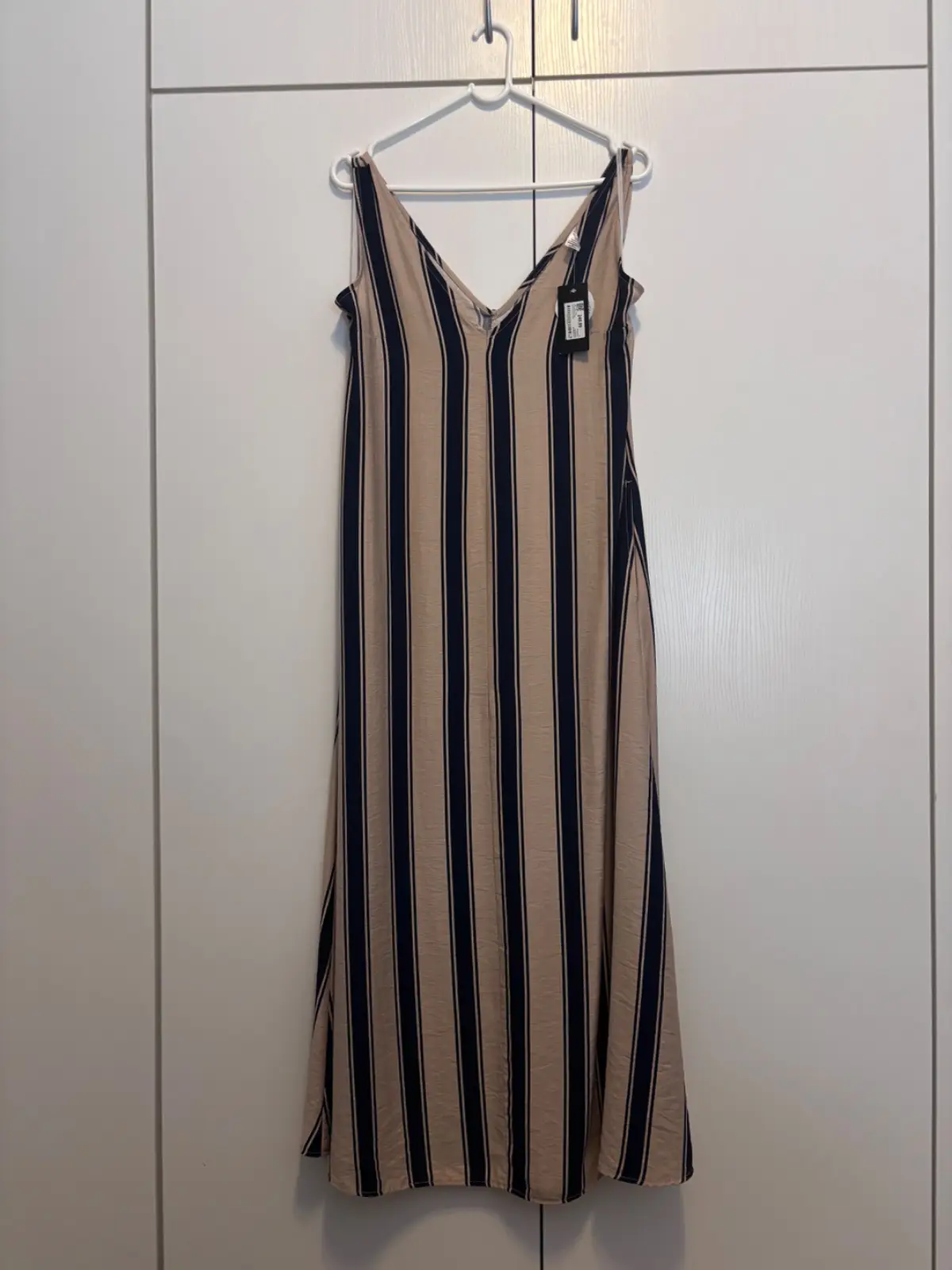 Jet Jet Navy and Stone Striped Slip Dress