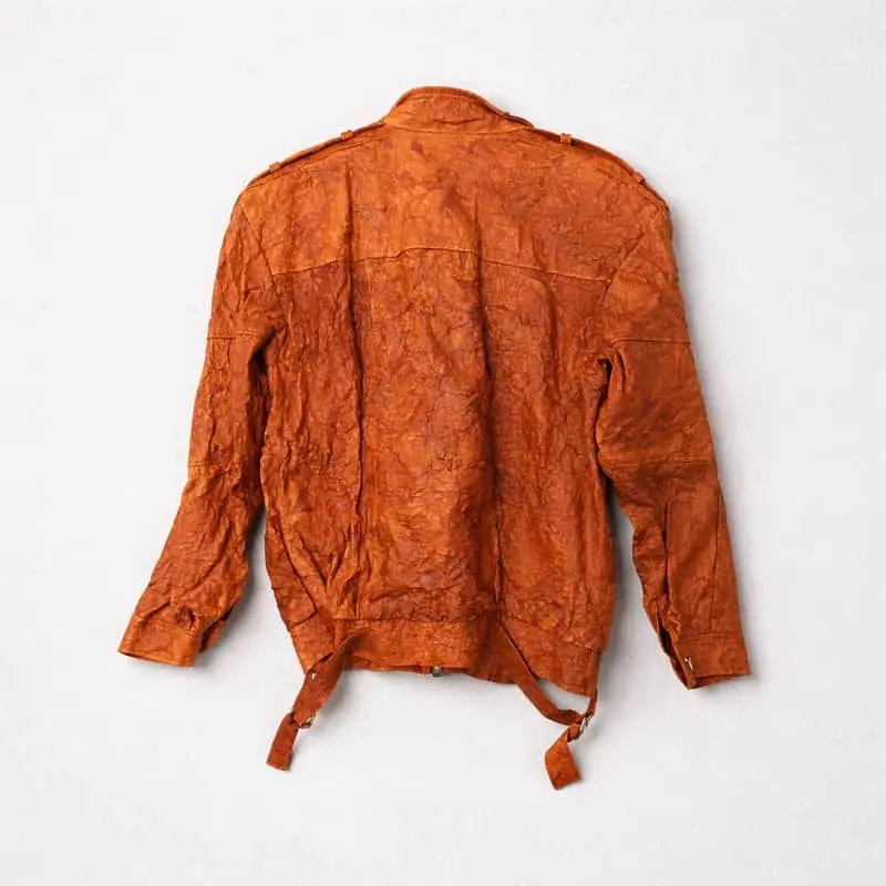 Vintage CASTILIAN Crinkle Leather Jacket – Cognac