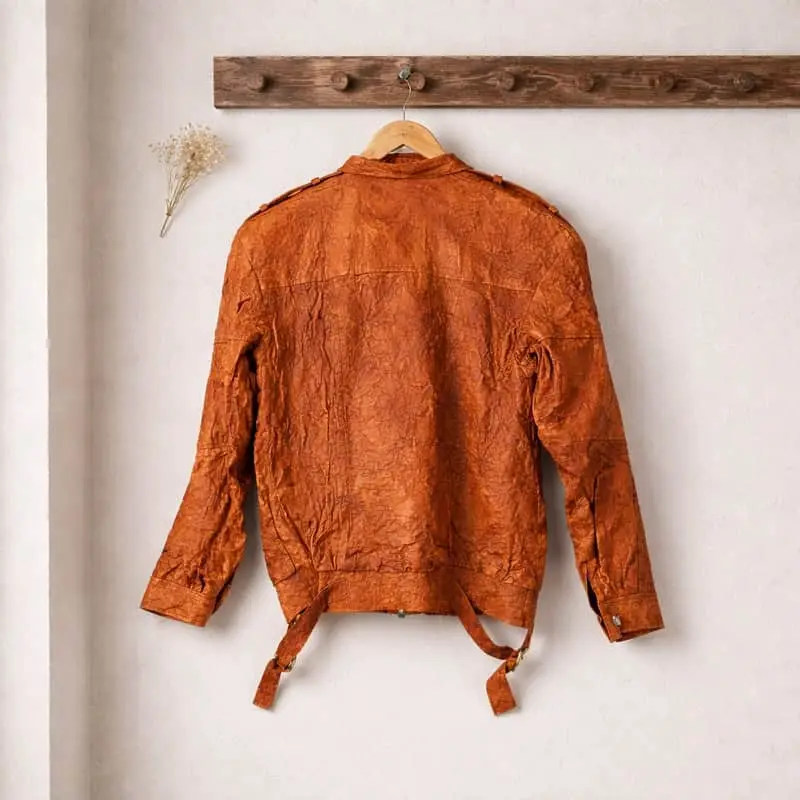Vintage CASTILIAN Crinkle Leather Jacket – Cognac