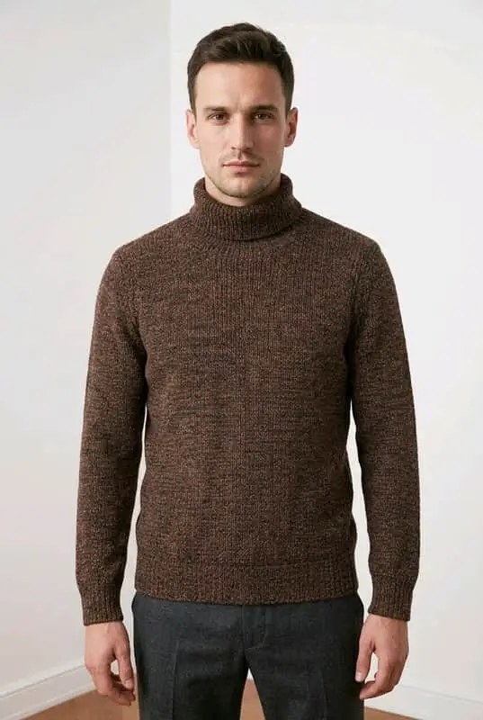 Markham Men’s Markham knit polo neck jersey / turtleneck sweater in size Large.