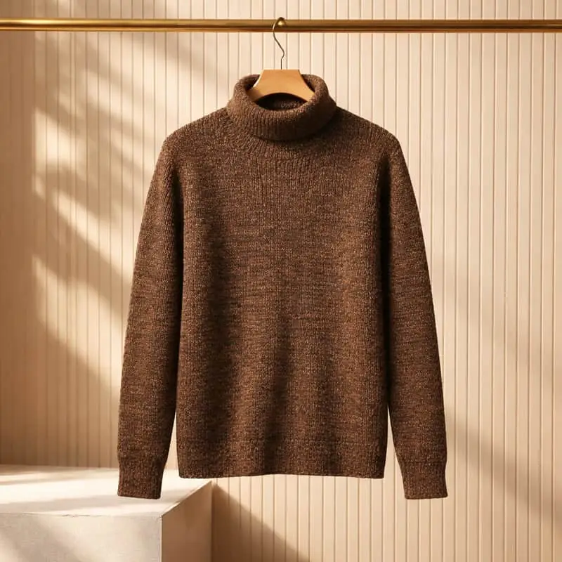 Men’s Markham knit polo neck jersey / turtleneck sweater in size Large.