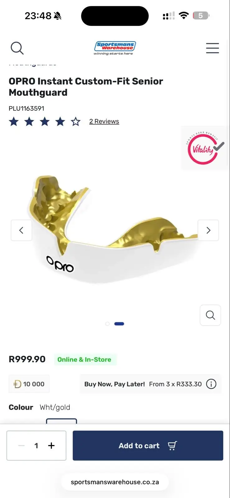 OPRO Instant Custom-Fit Adult Mouthguard