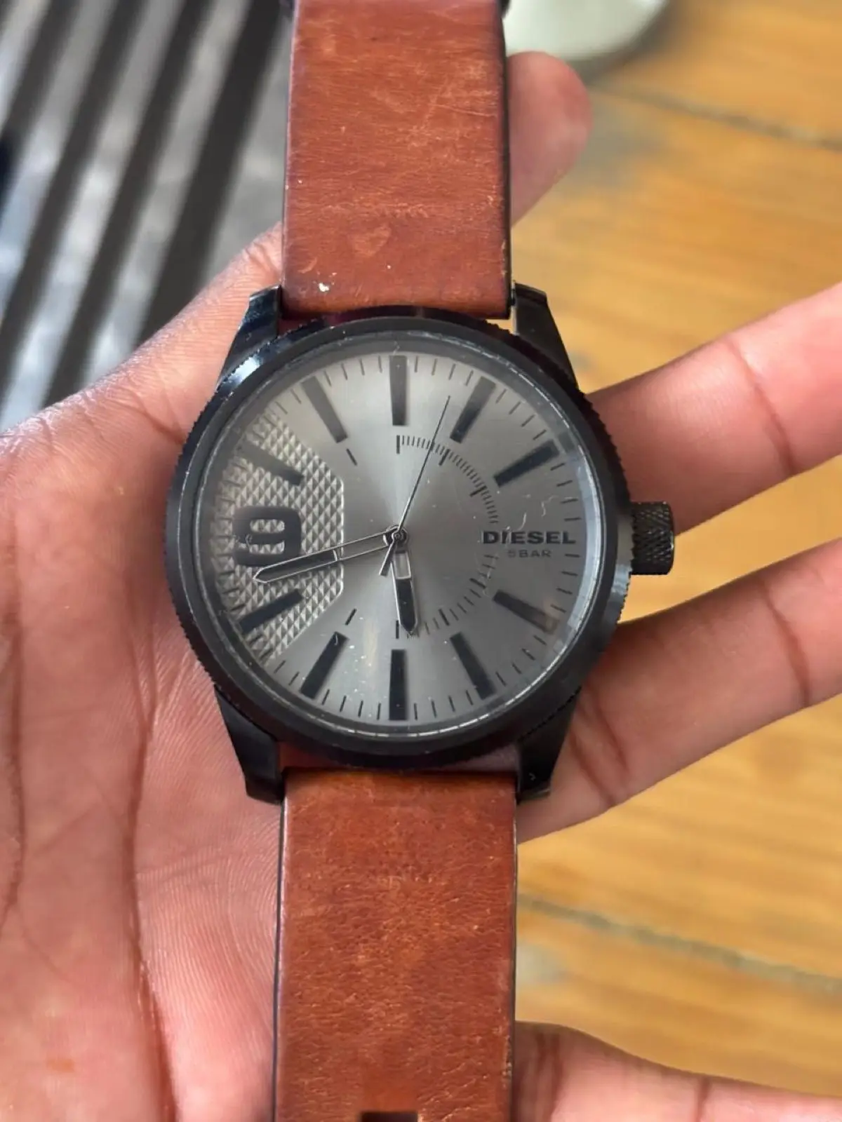 Diesel Diesel Rasp Black Dial Brown Leather Watch