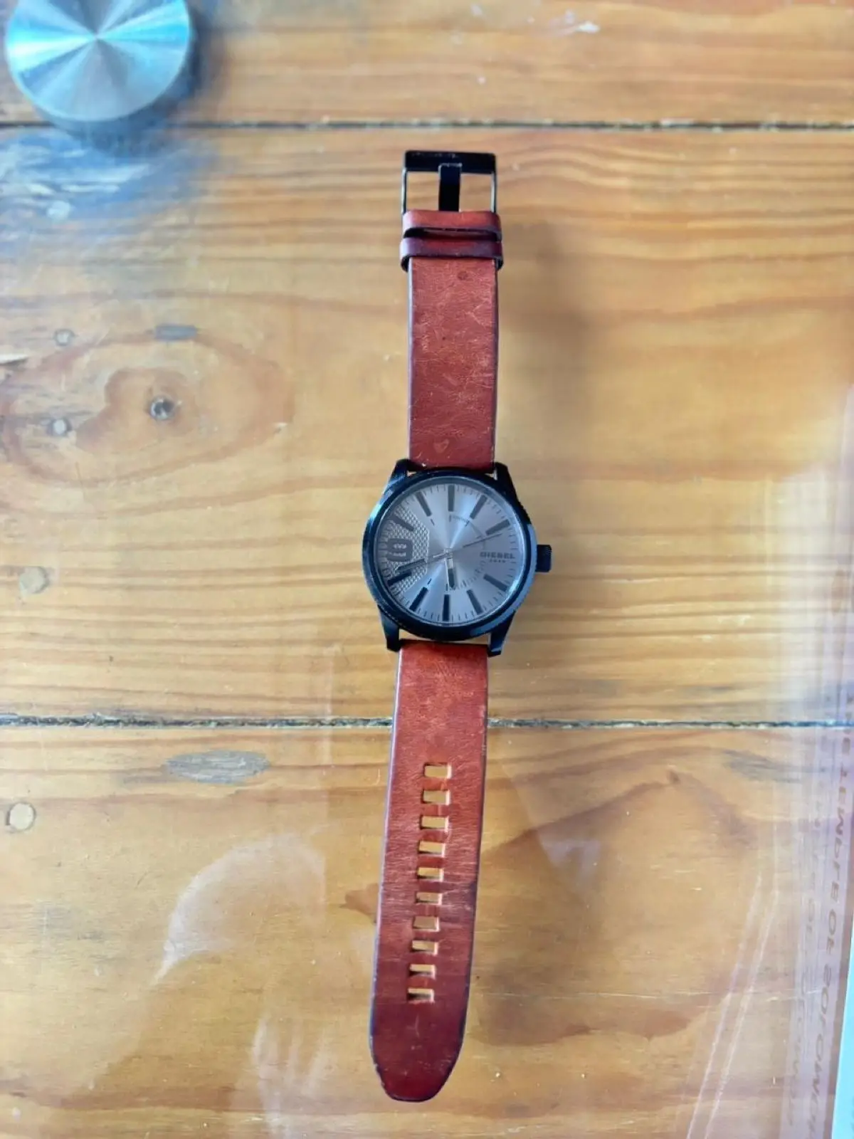 Diesel Rasp Black Dial Brown Leather Watch