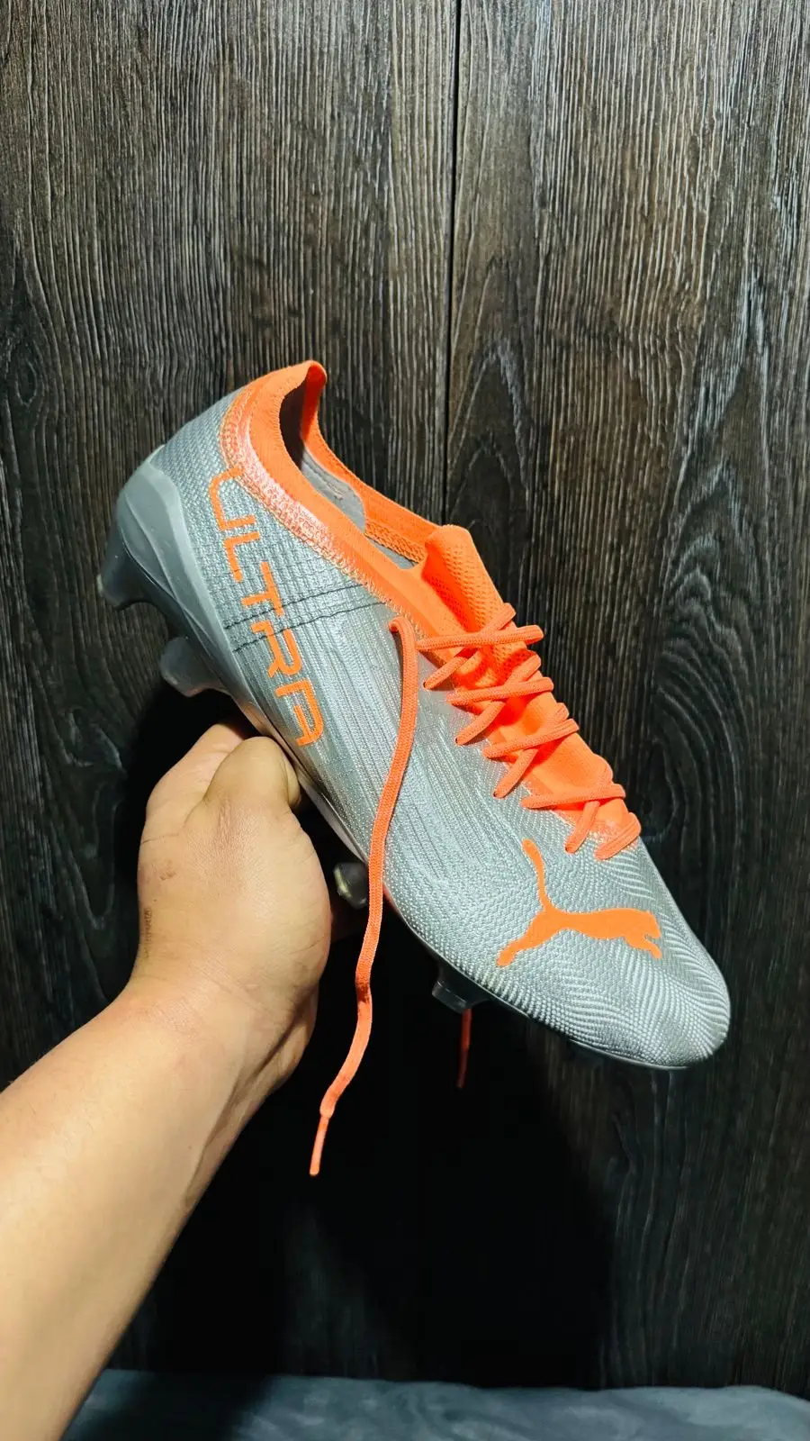 Puma Puma Ultra Silver and Orange Soccer Boots