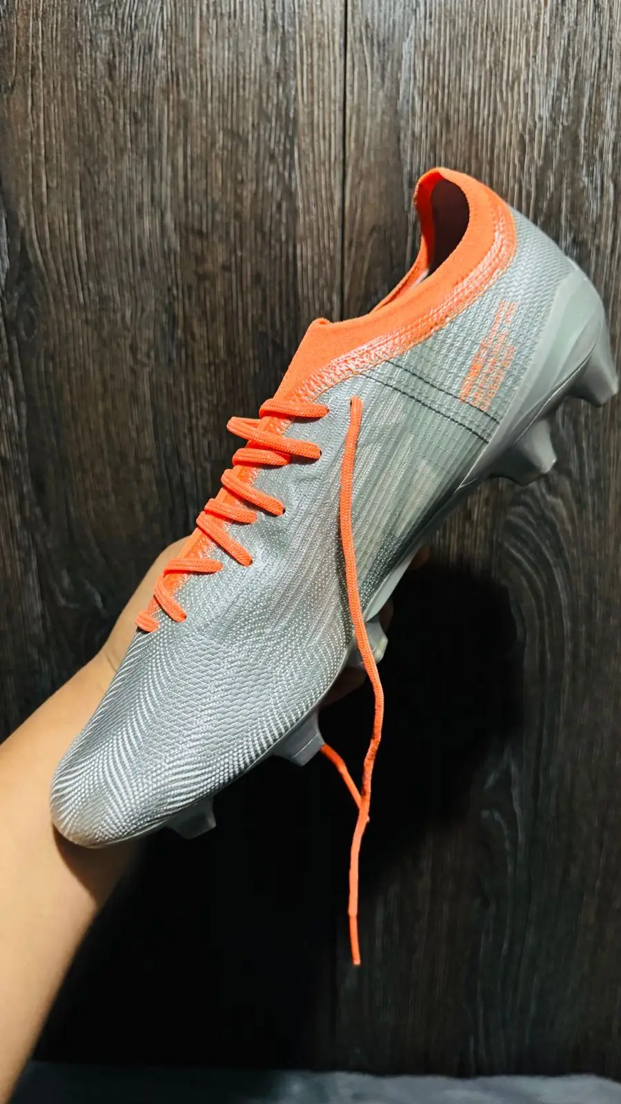 Puma Ultra Silver and Orange Soccer Boots