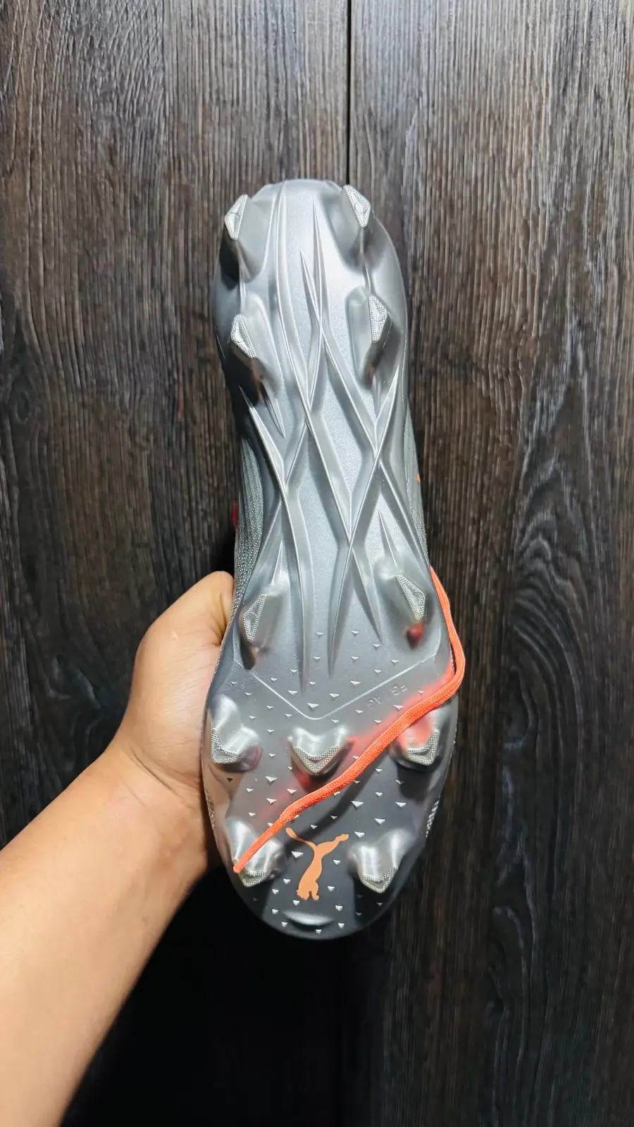 Puma Ultra Silver and Orange Soccer Boots