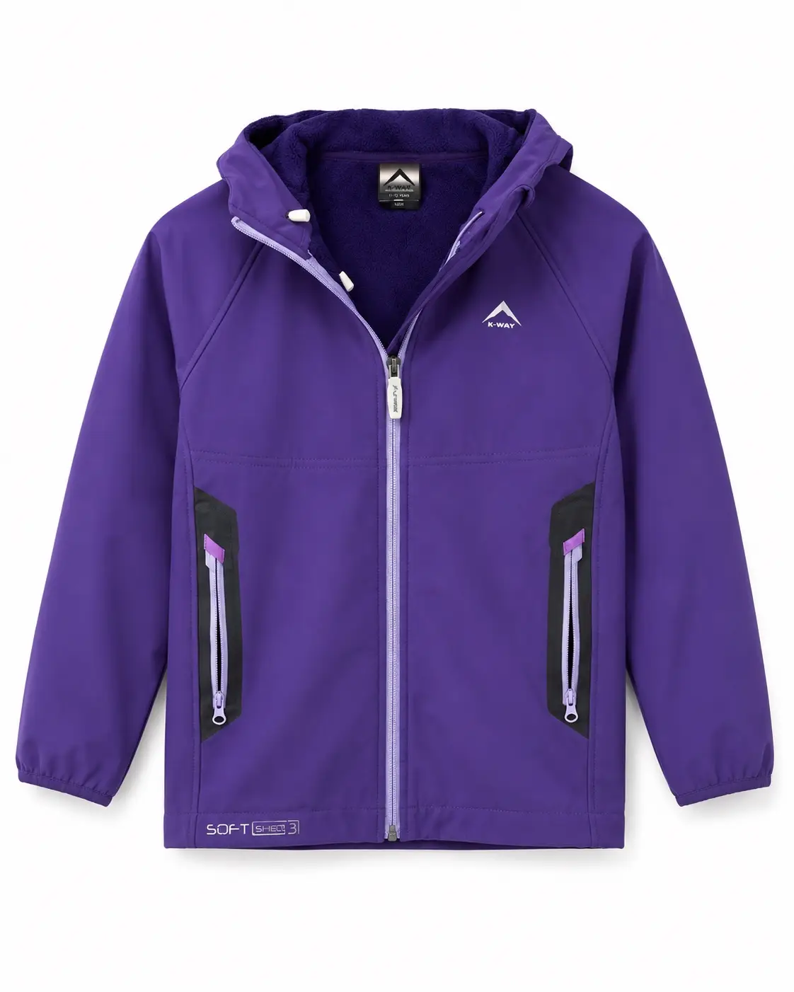K-Way K-Way Kids Softshell 3 Fleece Lined Jacket Purple