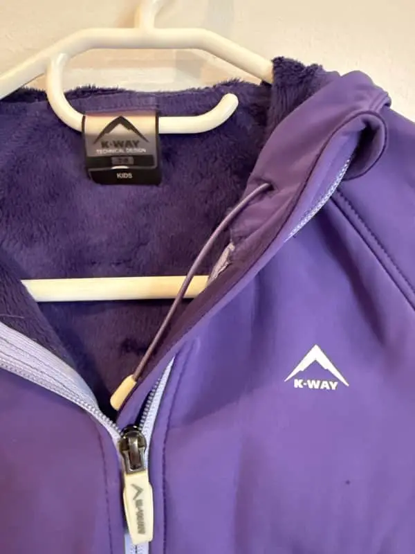 K-Way Kids Softshell 3 Fleece Lined Jacket Purple