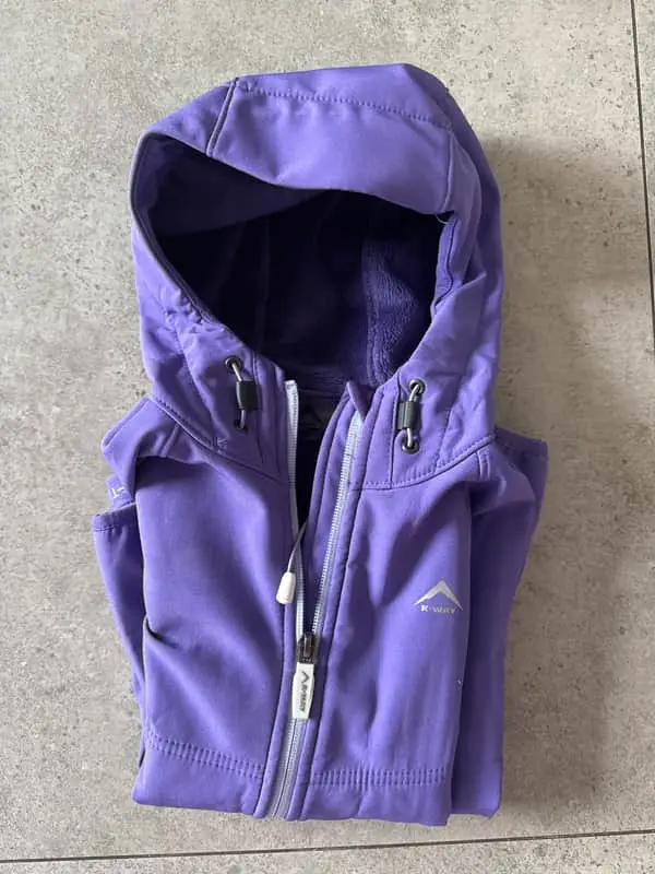 K-Way Kids Softshell 3 Fleece Lined Jacket Purple