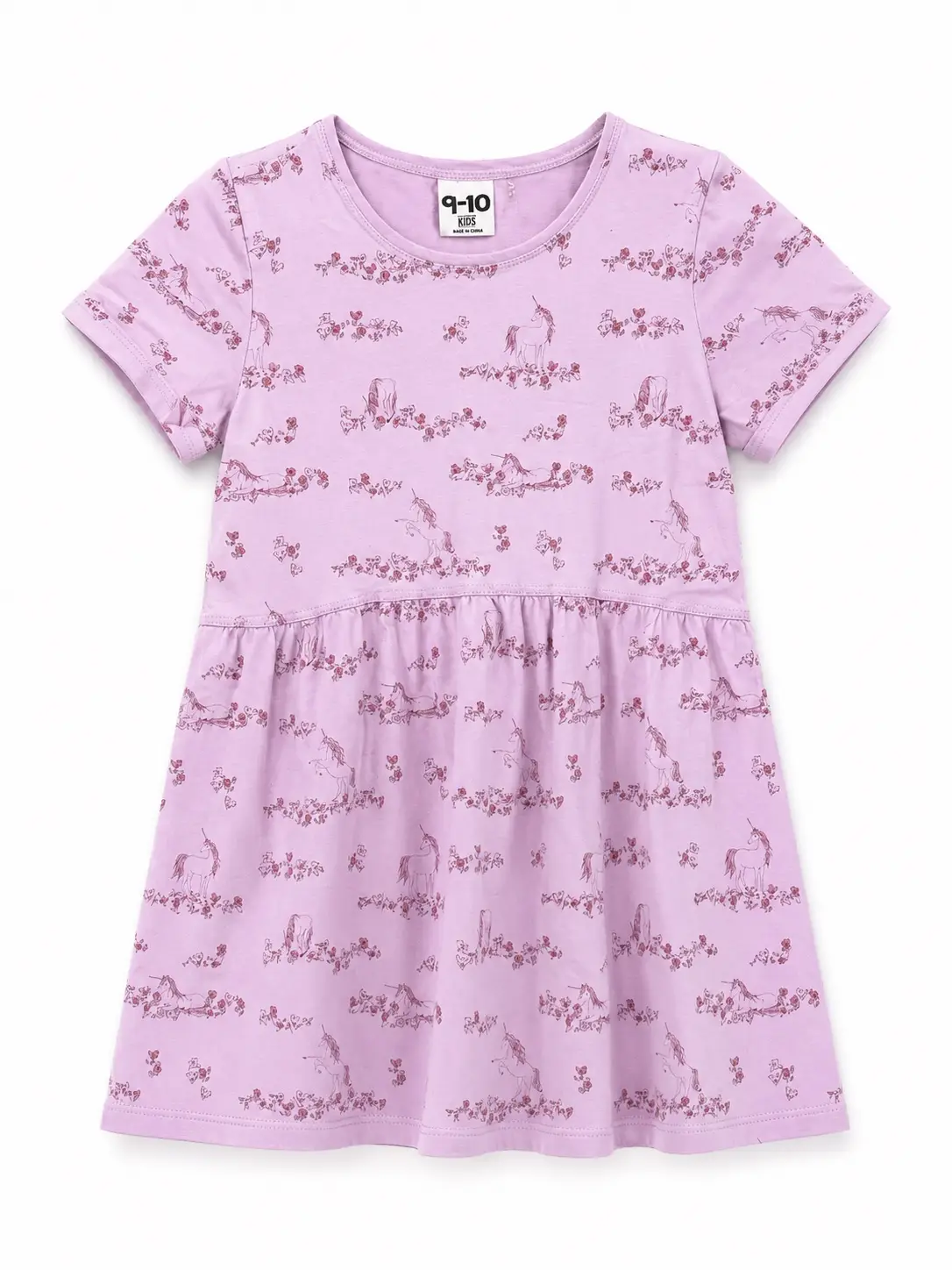 Cotton On Kids Kids Purple Unicorn Print Short Sleeve Dress