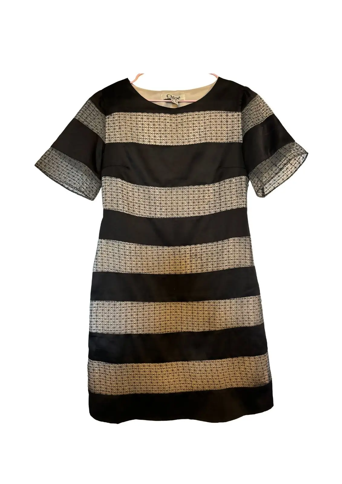 Chloé Chloé Striped Short Sleeve Mini Dress