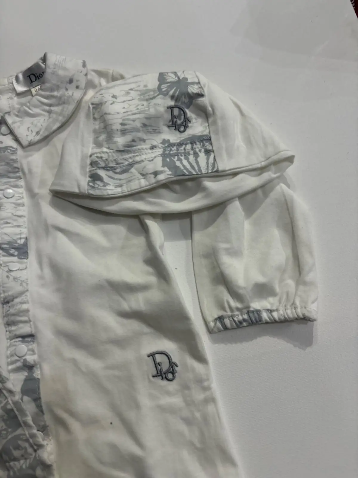 DIOR Dior Baby White Butterfly Print Top