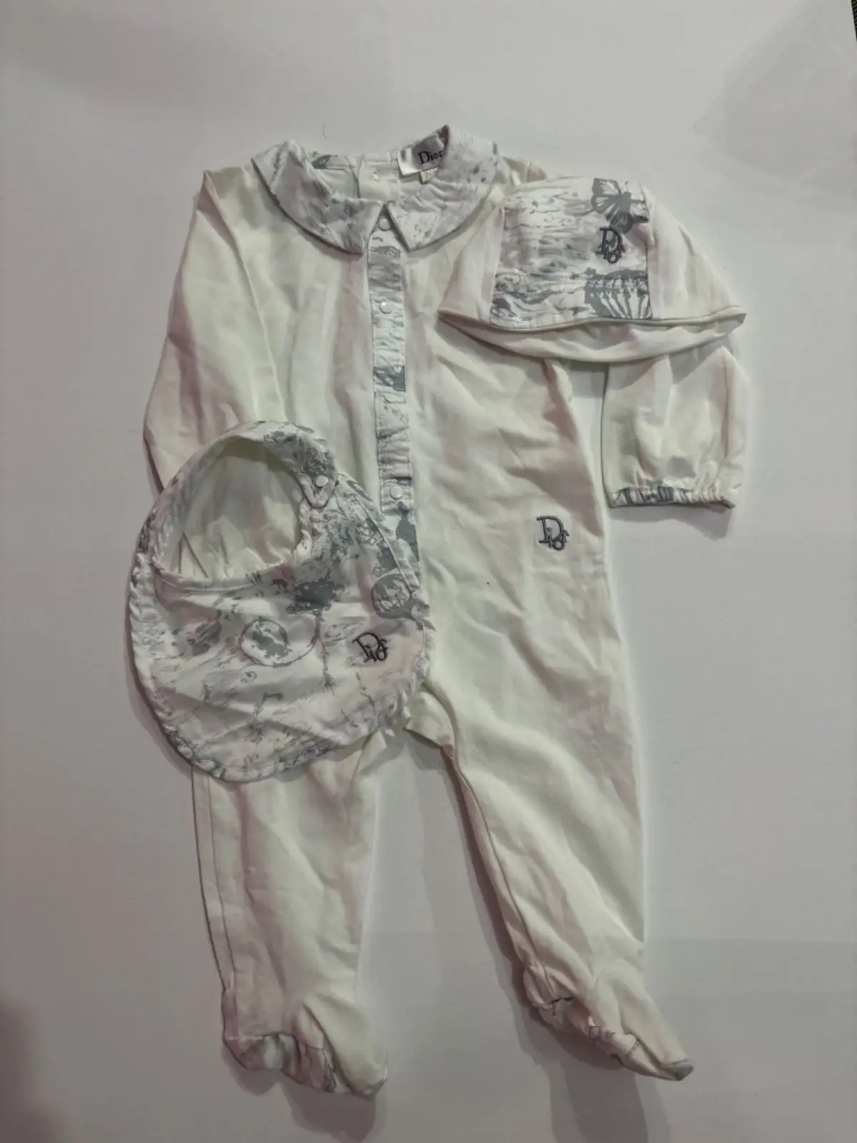 Dior Baby White Butterfly Print Top