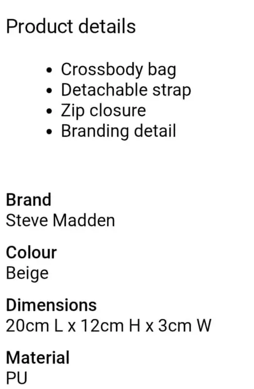 Steve Madden Crossbody Bag