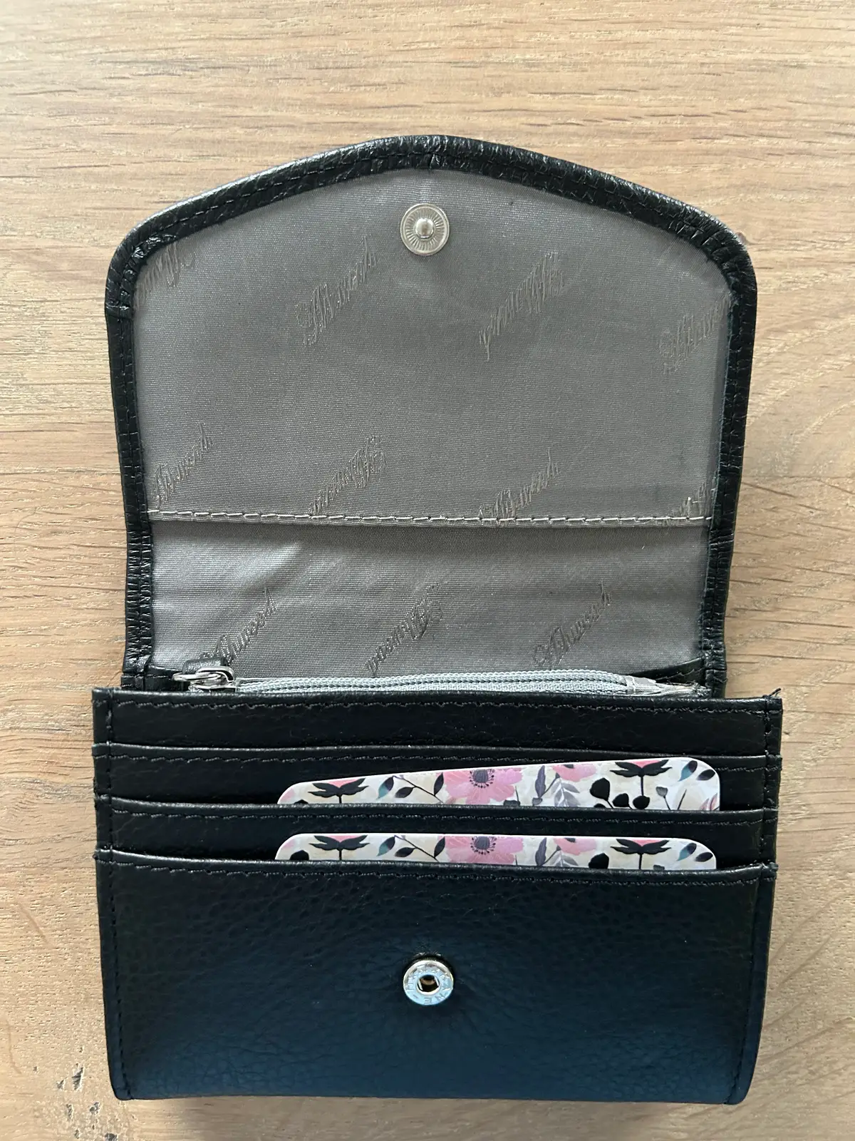 Black leather purse