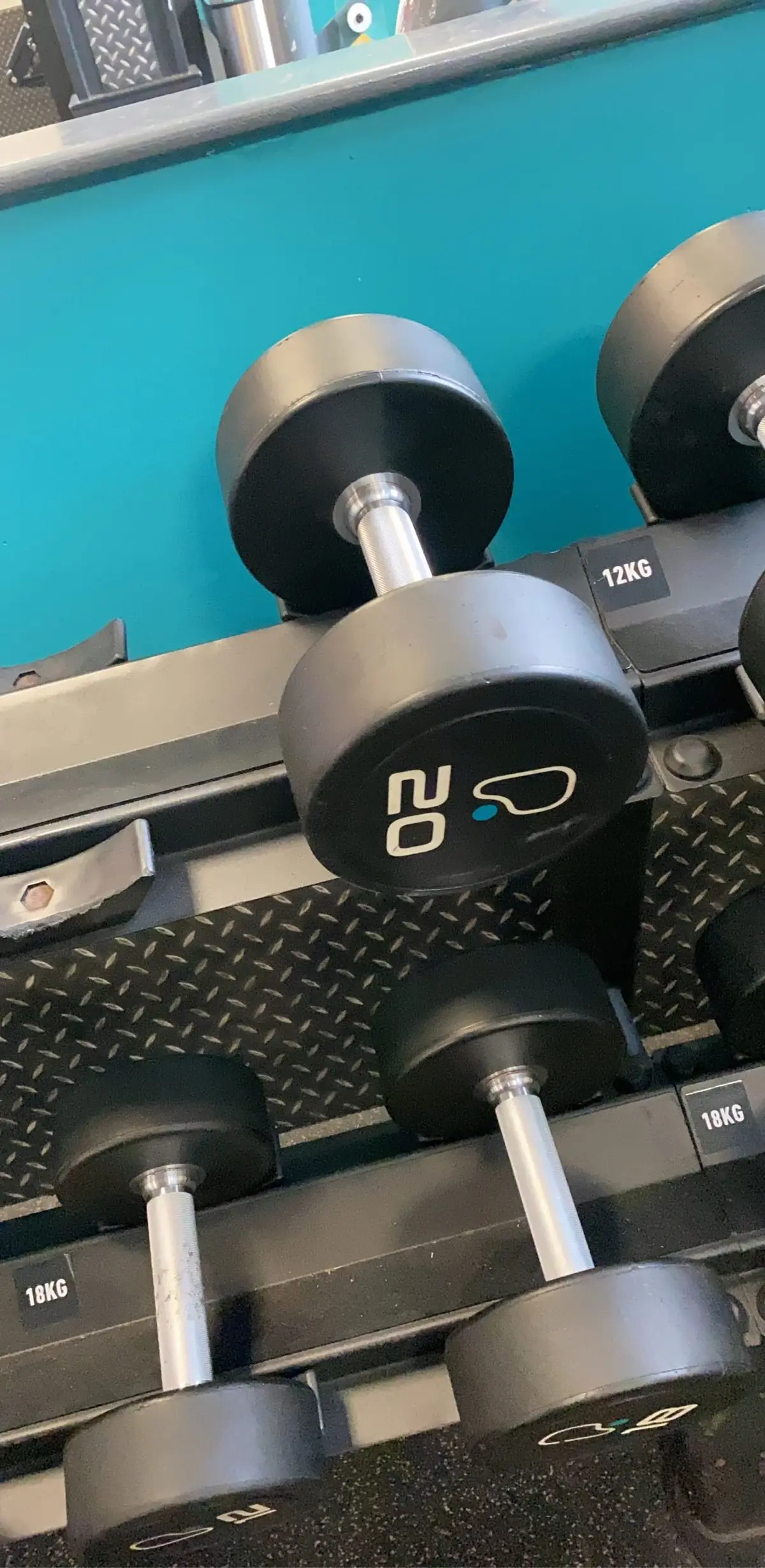 Unbranded Gym Black 20kg Rubber Coated Dumbbell