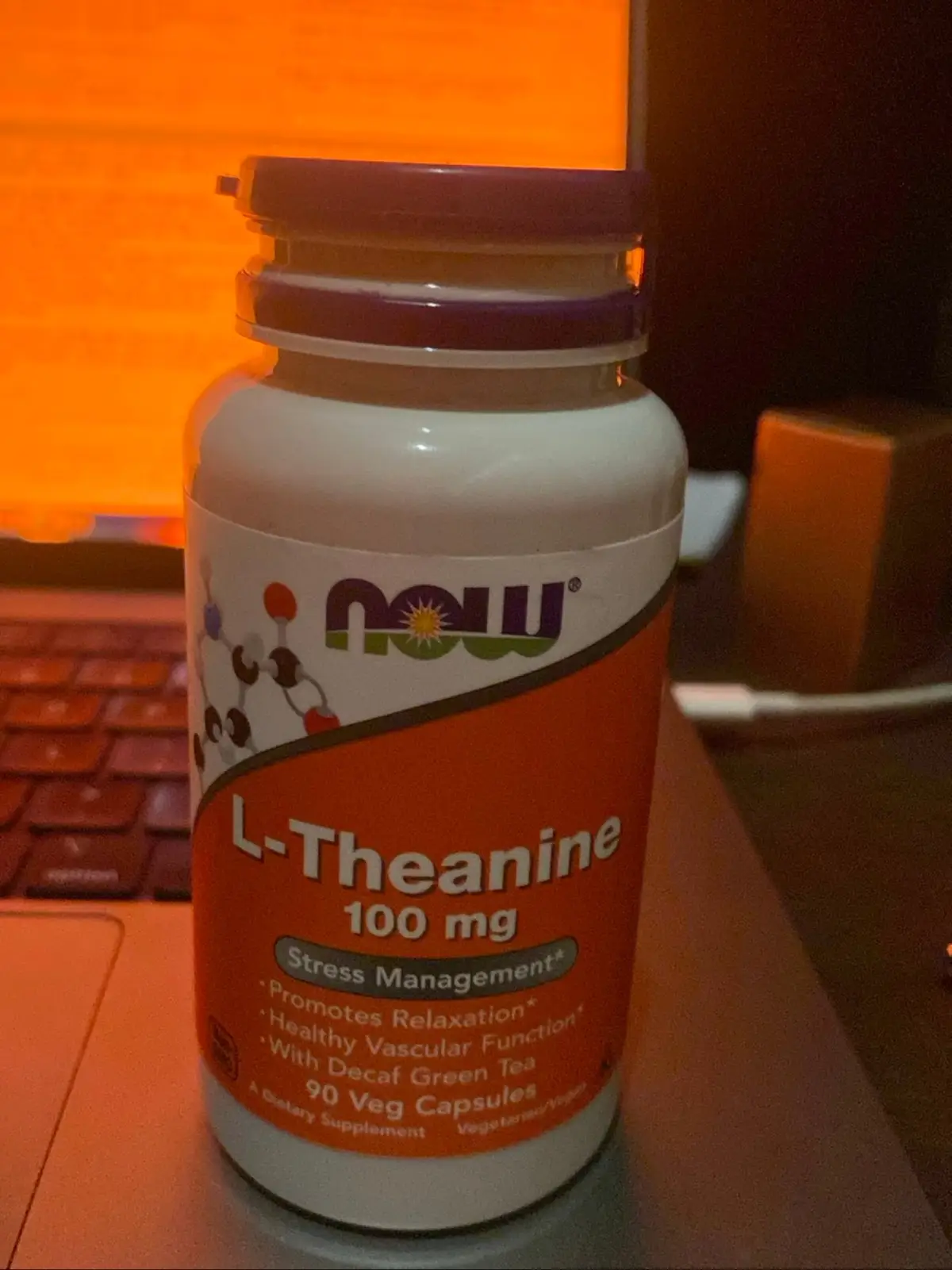 Now Now L-Theanine 100mg Stress Management 90 Veg Capsules