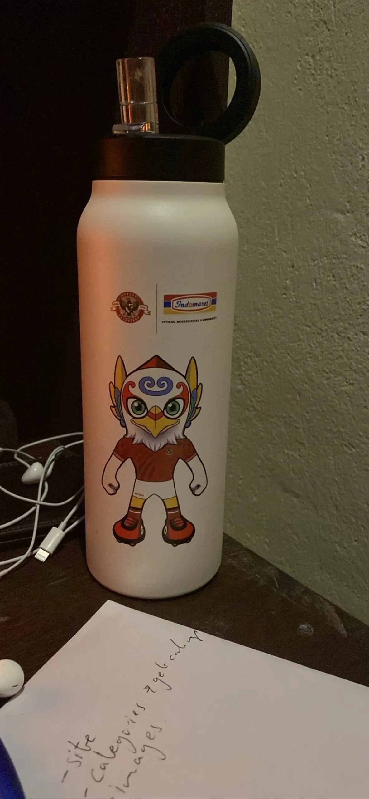 Cartoon White Reusable Sports Water Bottle with Cartoon Character