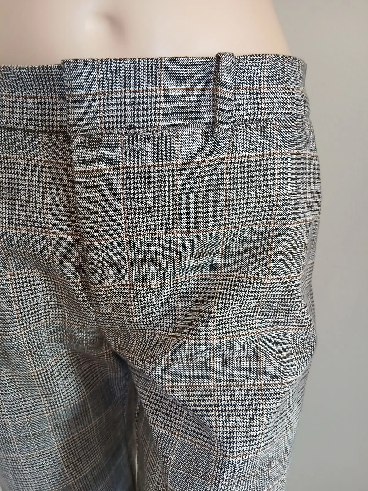 Mango Grey Plaid Trousers
