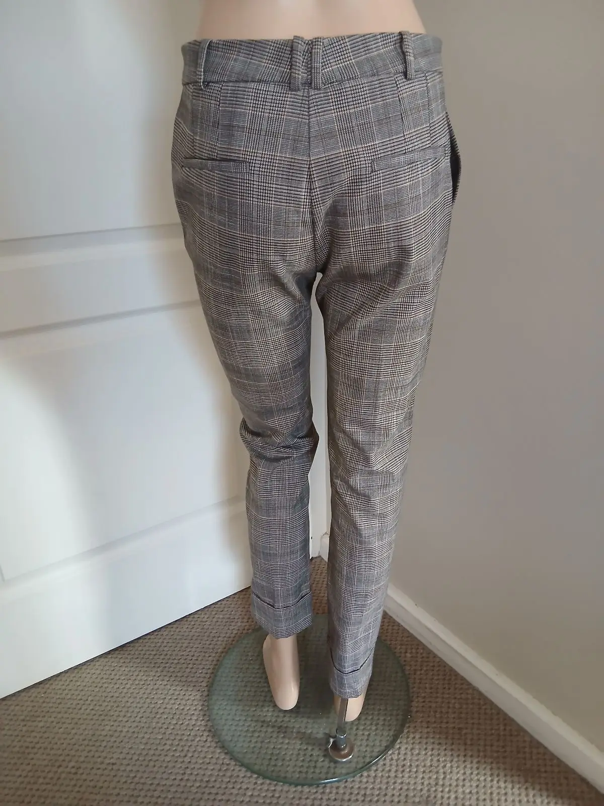 Mango Grey Plaid Trousers