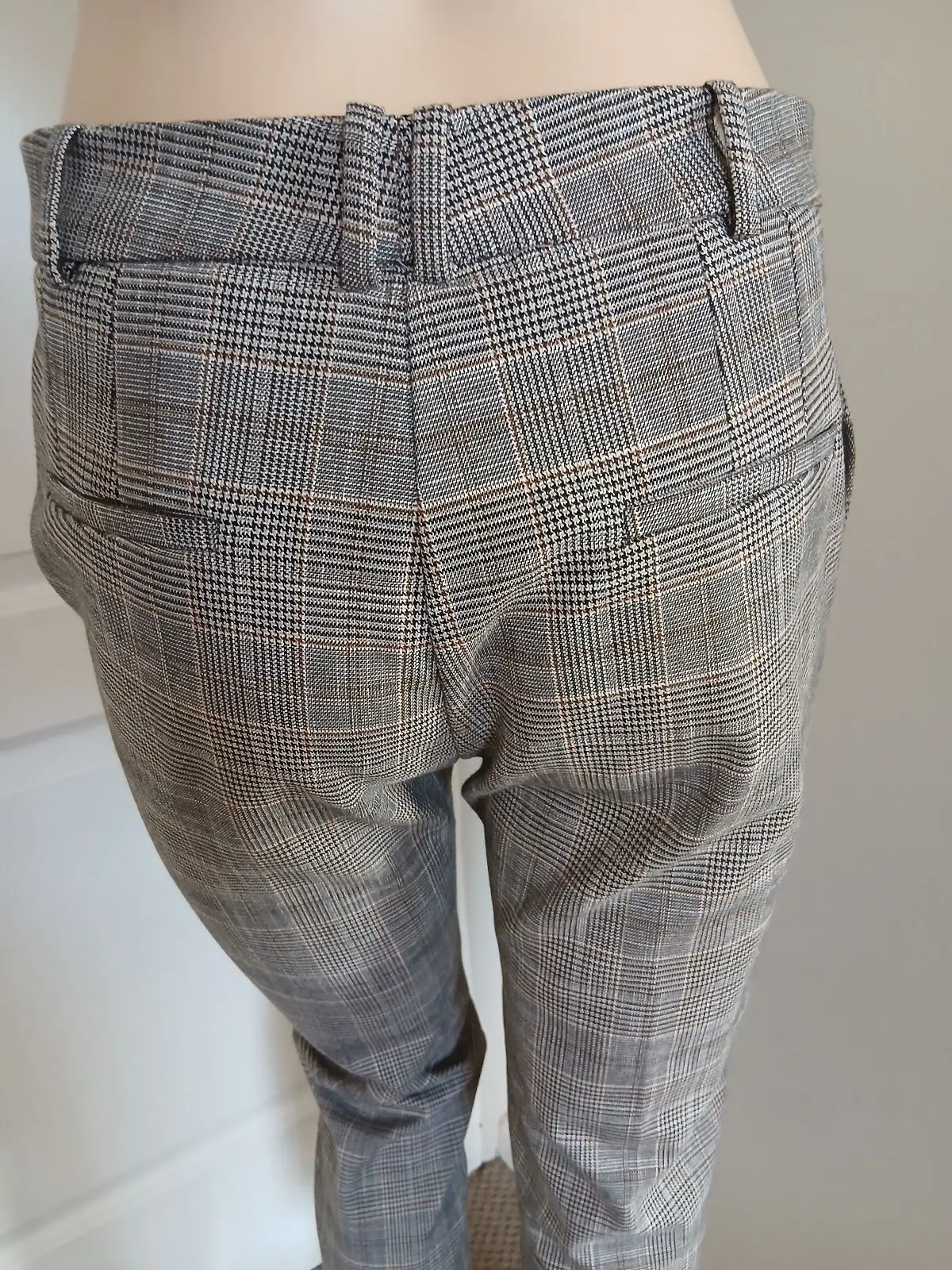 Mango Grey Plaid Trousers