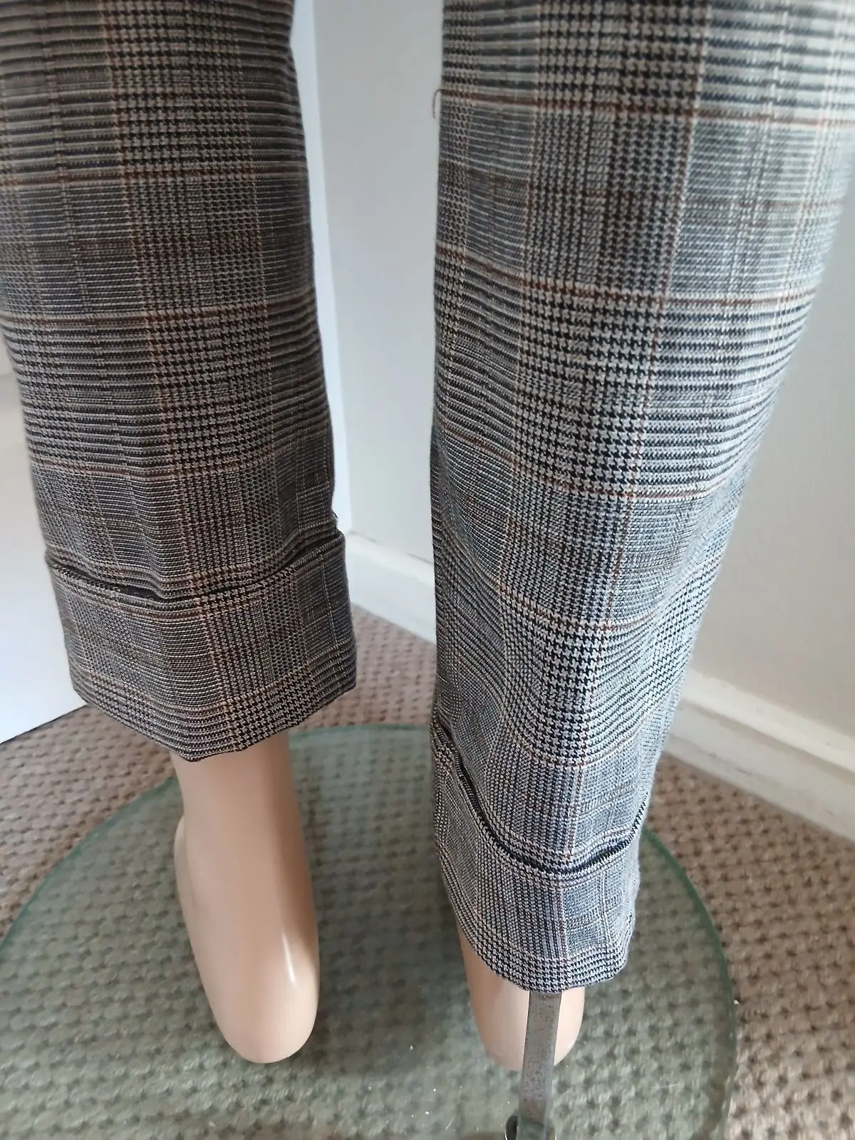 Mango Grey Plaid Trousers
