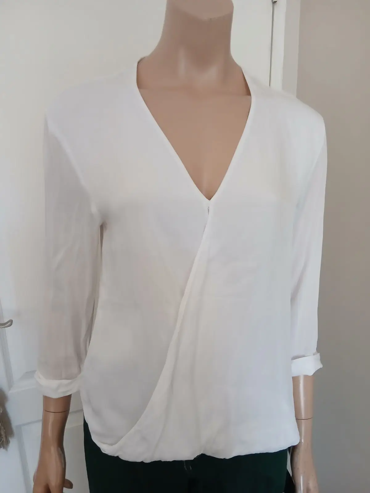 Witchery Witchery White Wrap Style Long Sleeve Blouse