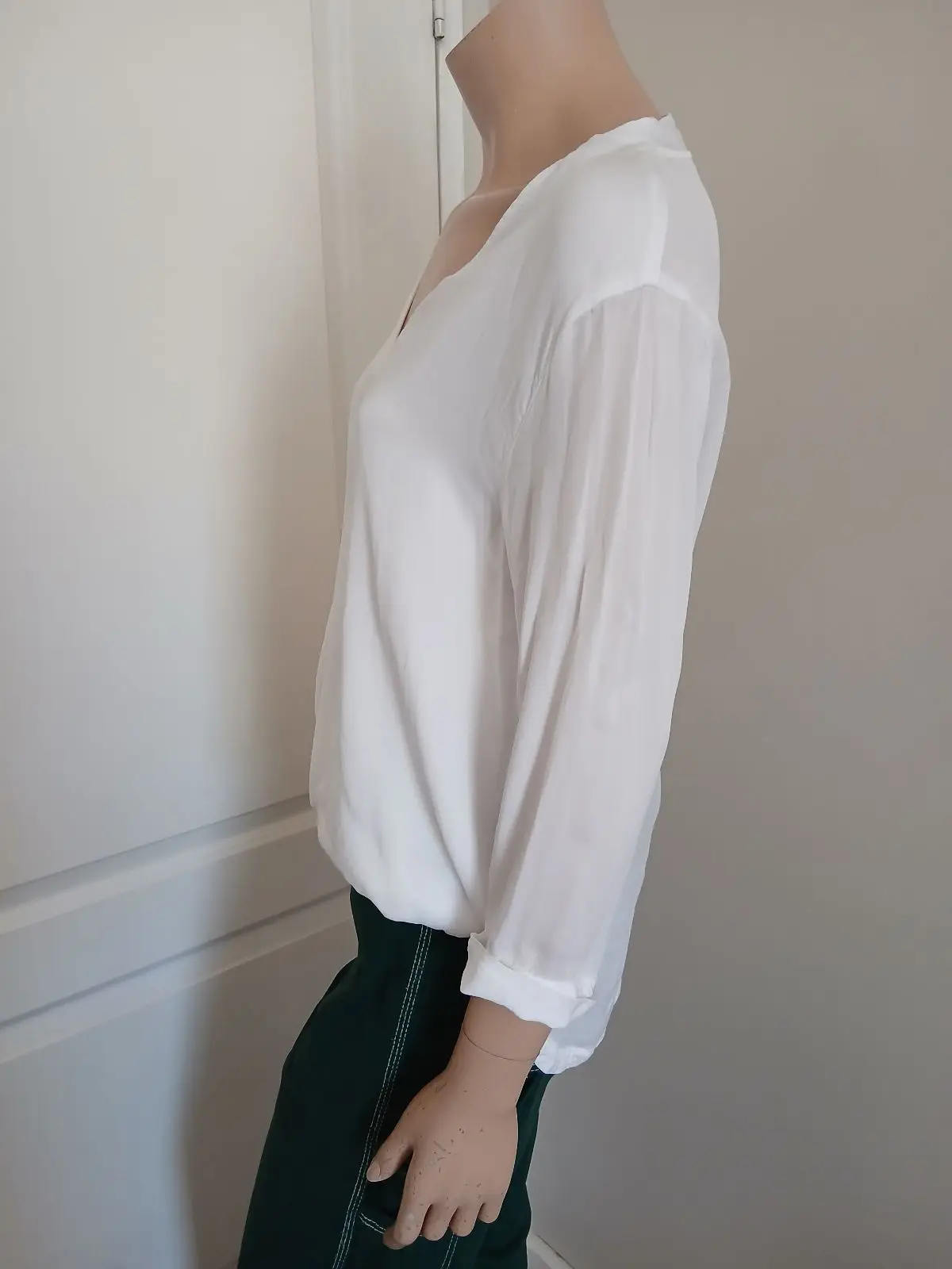 Witchery White Wrap Style Long Sleeve Blouse