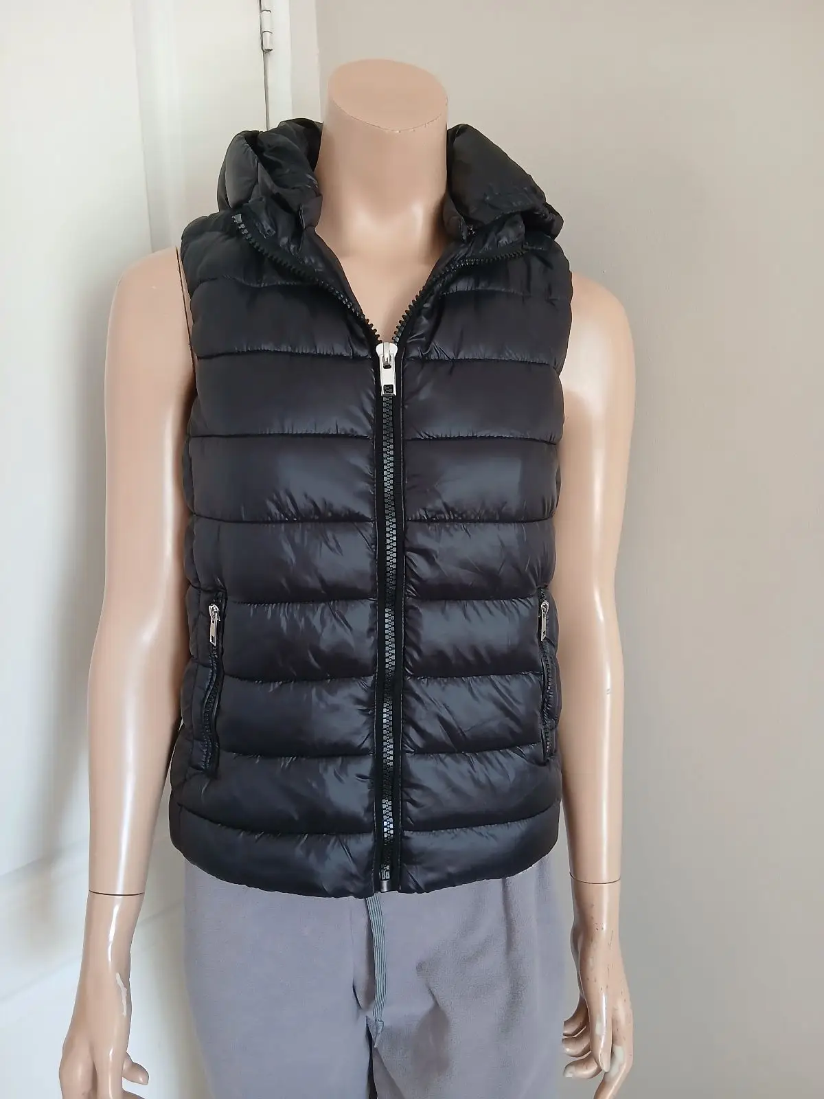 Mango Mango Black Hooded Puffer Gilet