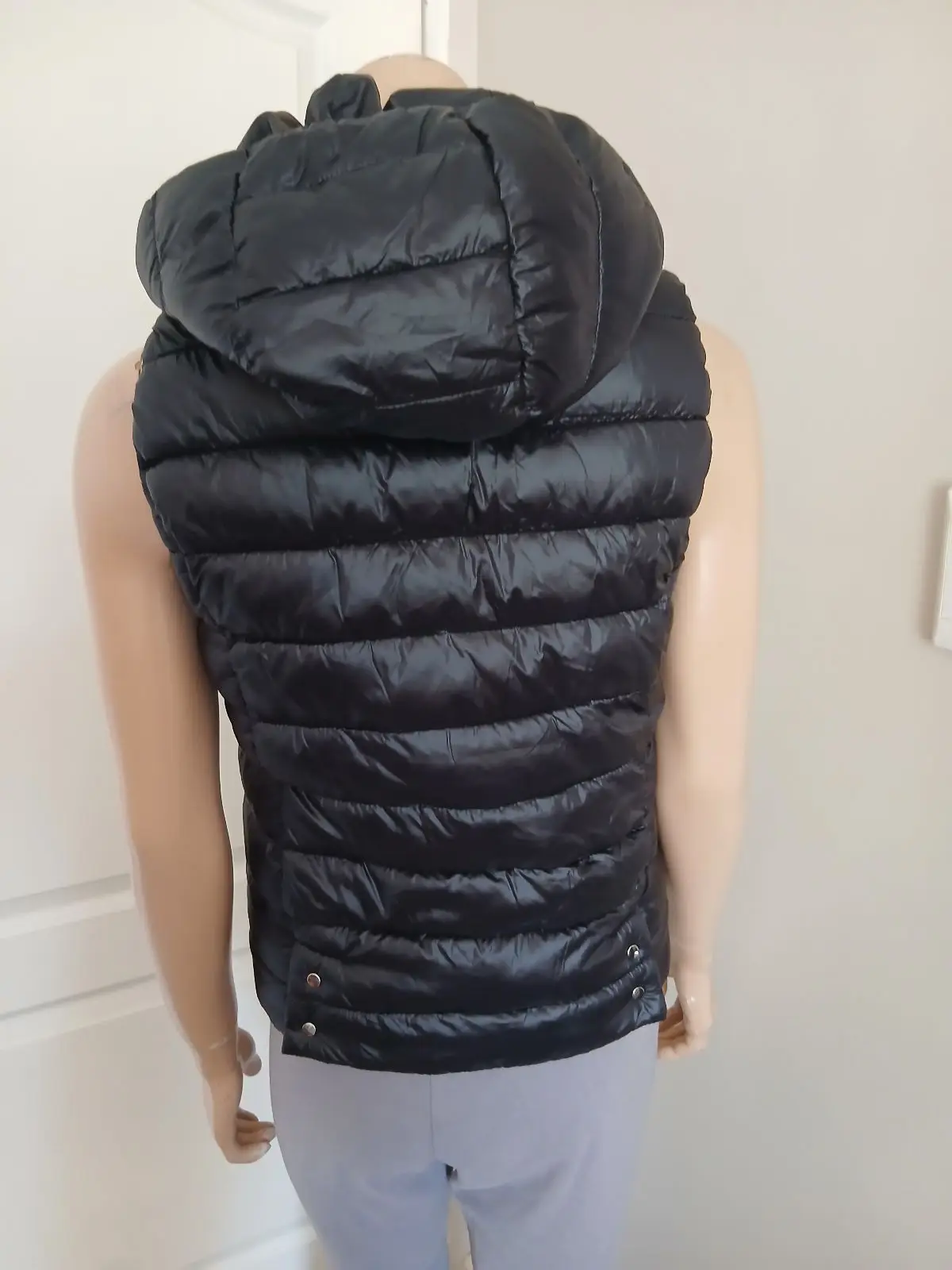 Mango Black Hooded Puffer Gilet