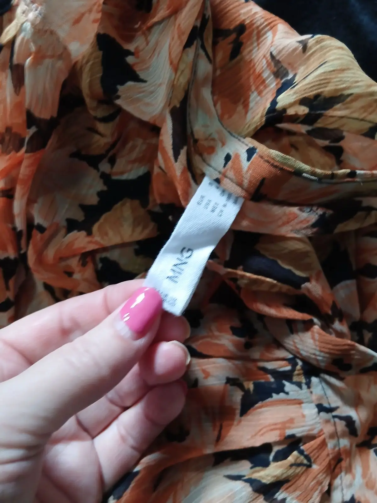 Mango Floral Print Long Sleeve Blouse