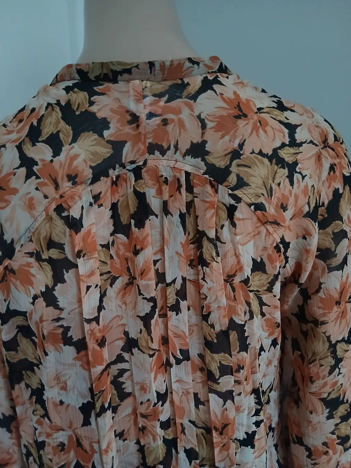 Mango Floral Print Long Sleeve Blouse