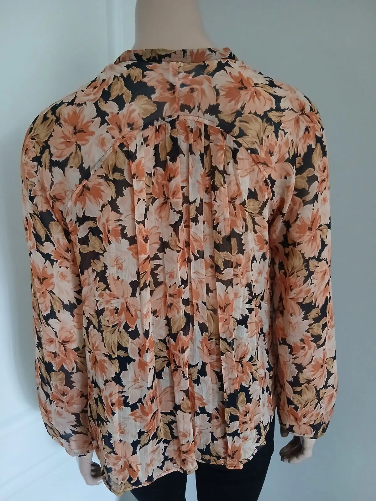 Mango Floral Print Long Sleeve Blouse