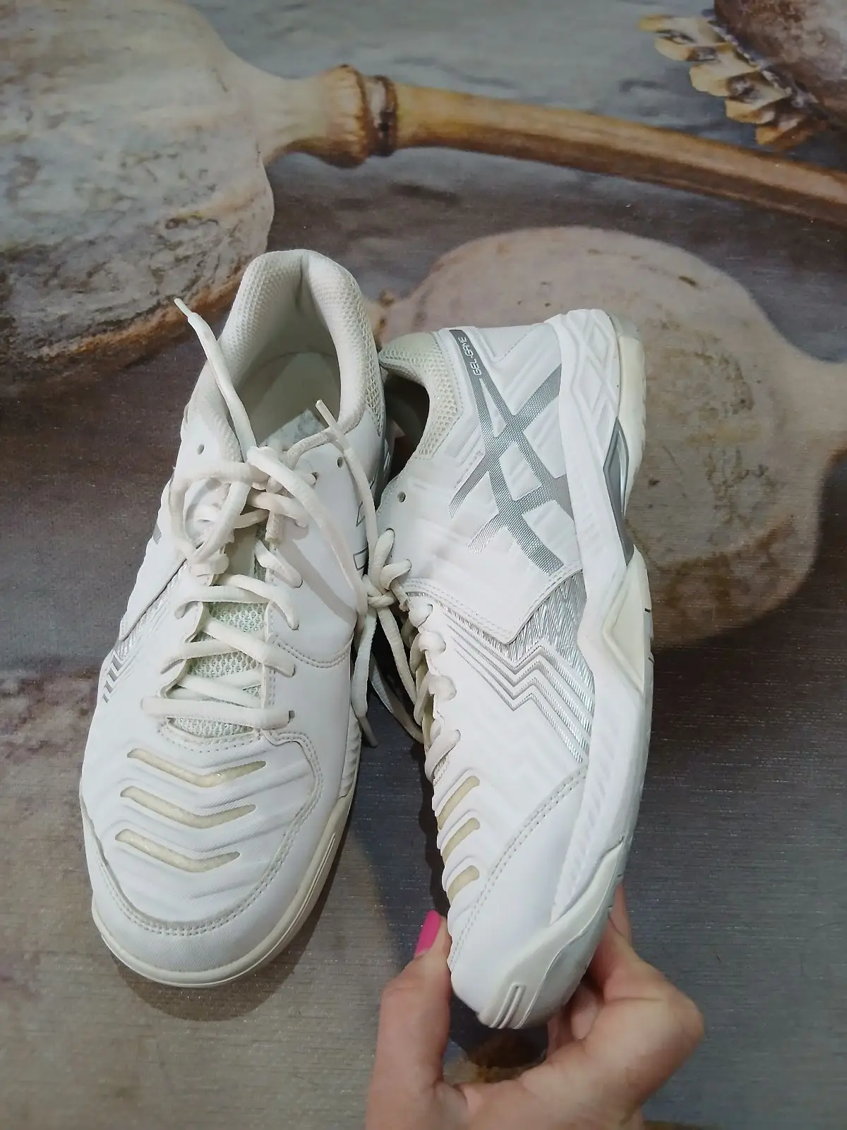 Asics White Netball or Tennis Court Shoes