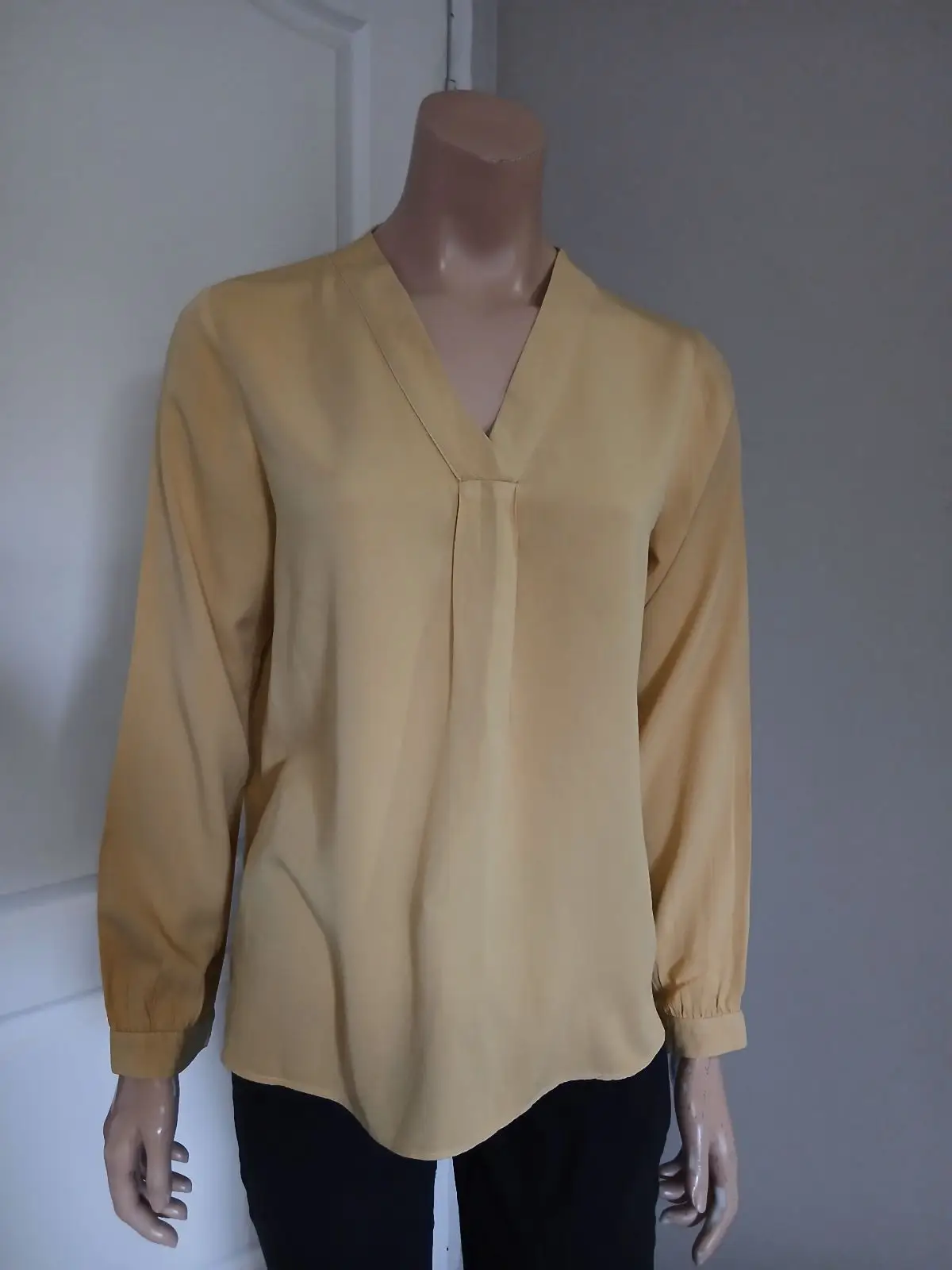 Poetry Yellow V-Neck Long Sleeve Blouse