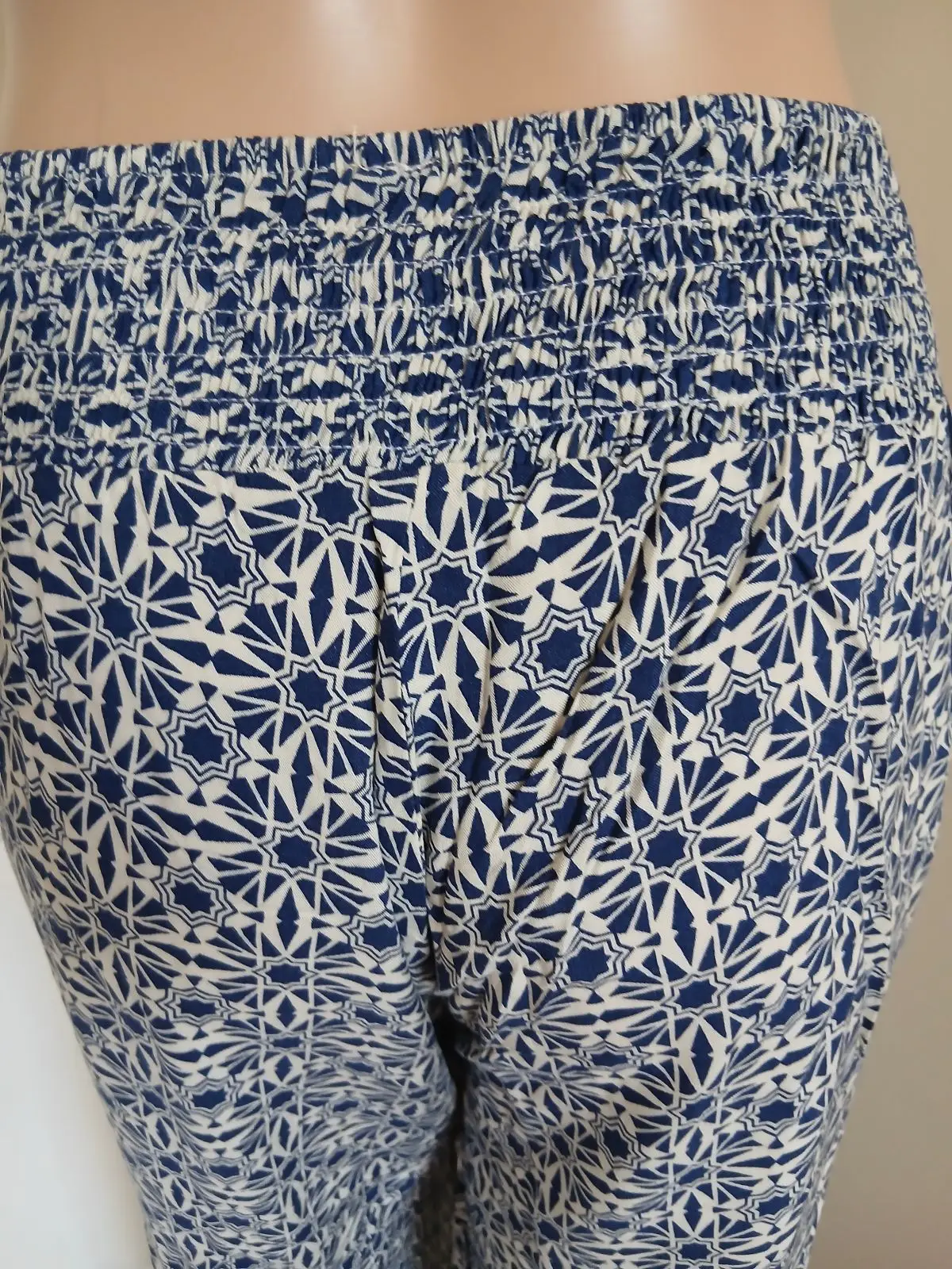 Foschini Blue and White Patterned Wide-Leg Pants